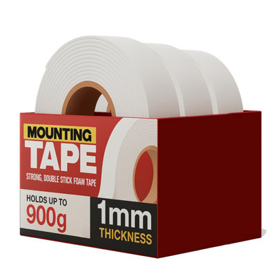 Double Sided Adhesive Tape White Multipurpose Foam Strong Mounting Tape For Diy Craft Gift Boxes Decor Heavy Duty 3 Rolls from B&Q