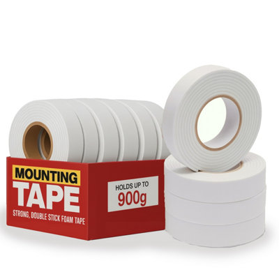 Double Sided Adhesive Tape White Multipurpose Foam Strong Mounting Tape For Diy Craft Gift Boxes Decor Heavy Duty 10 Rolls from B&Q