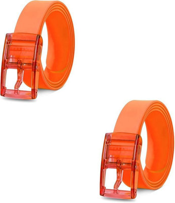 Mens 2 Pack Orange  Rubber Belts Stylish Silicone Transparent Pin Buckle Ideal For  School Outdoor Adventures And Daily Wear from B&Q
