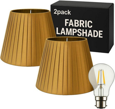 Apricot Stain 2Pack Fabric Coolie Lampshade With Premium Quality Free A60 Led Bulb from B&Q