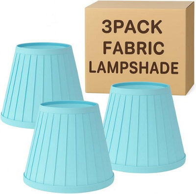 3 Pack Light Blue Fabric Coolie Lampshades 28Cm Ceiling Pendant Light Shades With A60 Led Bulb from B&Q