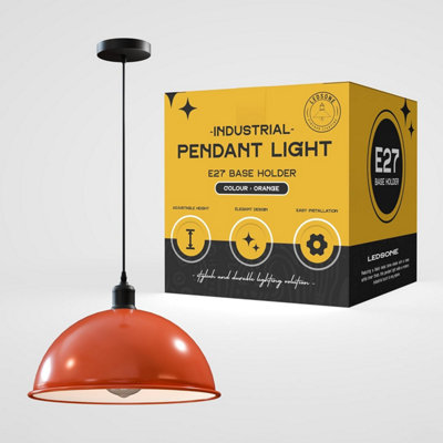 Ledsone Industrial Vintage Retro Style Ceiling Hanging Pendant LightOrange from B&Q