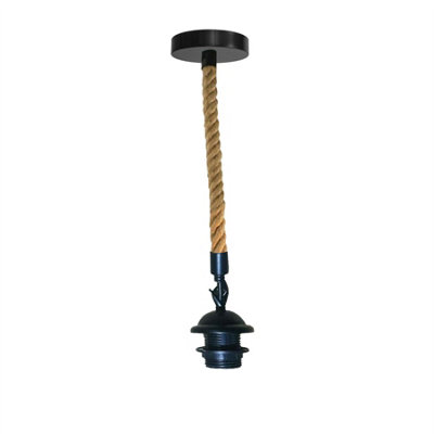  - Ledsone Vintage Hemp Rope And Metal Pendant Light E27O.5mm