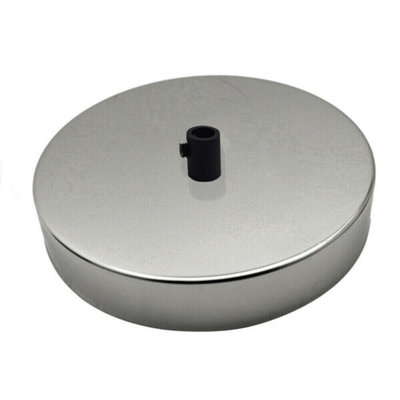  - Ceiling Rose Chrome 120mm Round Metal 25mm Height Single Outlet Ceiling Plate For Pendant Lighting And Ceiling Light Fittings
