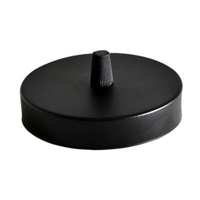  - Black Ceiling Rose Light Fitting 120mm Metal Round Single Outlet Cover Plate Canopy With Accessories For Chandeliers And Wall Lamp