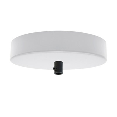  - White Ceiling Rose Light Fitting 120mm Metal Round Single Outlet Cover Plate With Accessories For Chandeliers And Wall Lamp