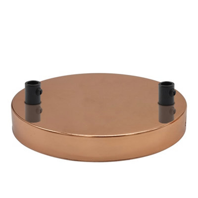  - Rose Gold Metal Ceiling Rose 120mm Diameter 2 Outlet Light Fitting Pendant Lamp Base Canopy Easy Install Home Lighting Fixture