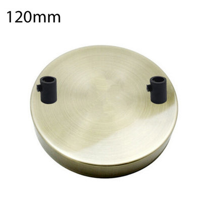  - Green Brass Metal Ceiling Rose 120mm Diameter 2 Outlet Light Fitting Pendant Lamp Base Canopy Easy Install Home Lighting Fixture