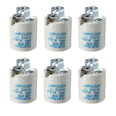 Ceramic E27 Lamp Holder With Bracket Heat Resistant Light Bulb Socket 250V 660W For Hanging Pendant Light from B&Q