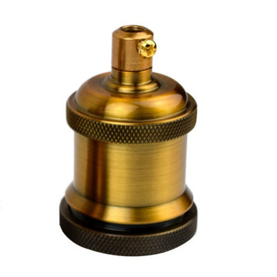  - 1Pcs E27 Bulb Socket E27 Lamp Holder Batten Lampholder Yellow Brass Metal Screw Base Socket Lamp Holder E27 Socket Holder Fitting