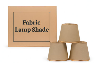 Fabric Lampshade 22Cm Coolie  Turmeric Burlap 3 Pack Easy Fit With Free A60 Led Bulb from B&Q