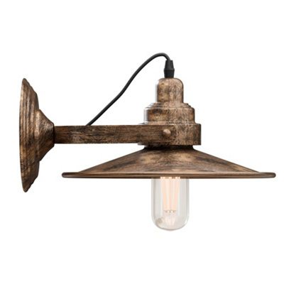 - Ledsone Wall Light Adjustable Swing Arm Wall Mounted Light Fixture For Indoor LightingBrushed Copper With Bulb