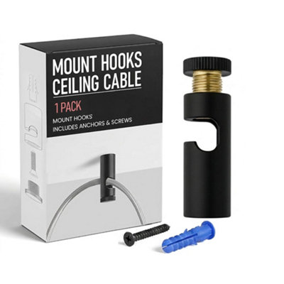Ceiling Cable Mount Hooks For Swag Chandelier And Spider Lighting Minimalist Cord Keeper Easy Fit Metal Hook from B&Q