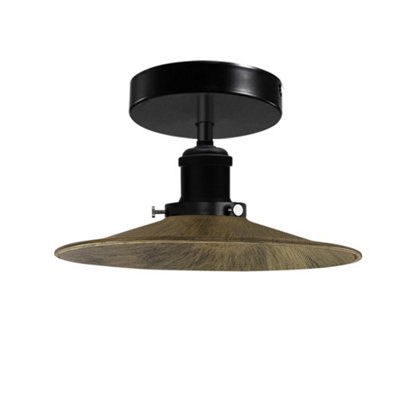 Semi Flush Mount Ceiling Light 22Cm Brushed Copper Lamp Shade With E27 Base Lamp Holder For Living Room from B&Q
