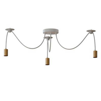  - Ledsone Modern 3 Head Spider Pendant Light Glittering Gold Metal Bulb Holder With Adjustable Cable