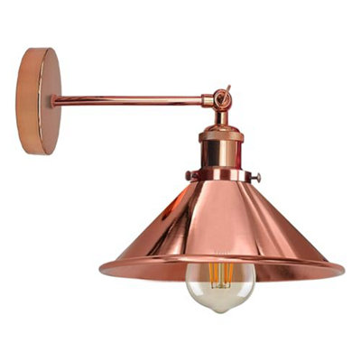 Ledsone Industrial Metal Wall Lights Indoor Wall Sconce Lighting Wall Lamp Fixture Rose Gold With Bulb from B&Q