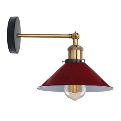 Ledsone Industrial Metal Wall Lights Indoor Wall Sconce Lighting Wall Lamp Fixture Burgundy With Bulb from B&Q