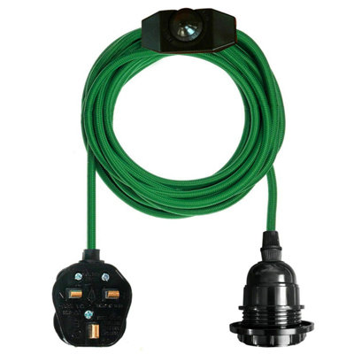 Ledsone Industrial Hanging Plug In Pendant E27 Lamp Holder 4M Fabric Cable With Dimmer Switch For Ceiling Hanging Light from B&Q