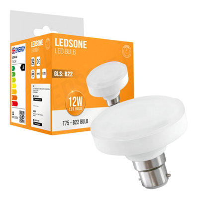 - Led T75 R50 Reflector 12W (100W Equivalent) Cool White 6400K Non-Dimmable 1200Lm B22 Flat Ses Led Spotlight Bulb Energy Class A