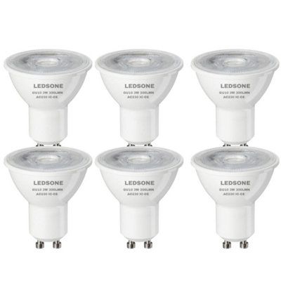 Led Gu10 Bulb 3W (30W Equivalent) Cool White 6400K Non-Dimmable Spotlight Energy Saving 300Lm Energy Class A+Pack Of 6 from B&Q