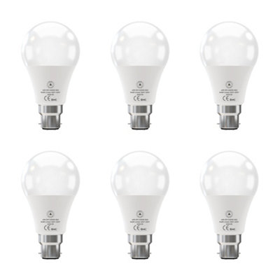  - Pack-6Led A55 B22 Base 5W (50W Equivalent) Light Bulb 55mm Diameter Non-Dimmable Cool White 6400K 550 Lumens Energy Saving Bulb
