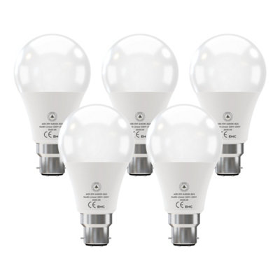  - Pack-5Led A55 B22 Base 5W (50W Equivalent) Bulb 55mm Diameter Non-Dimmable Cool White 6400K 550 Lumens Energy Saving Bulb