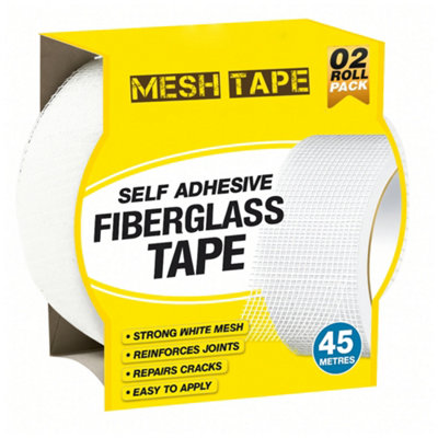  - Self Adhesive Fiberglass Mesh Tape For Drywall Repair Joint Reinforcement Heavy Duty Crack Repair Joining Plastering Scrim 2 Rolls