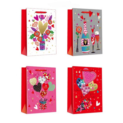 12Pcs Valentines Day Gift Bags Medium Drawstring Party Favor Bags For Chocolates Candy Treats And Gifts from B&Q