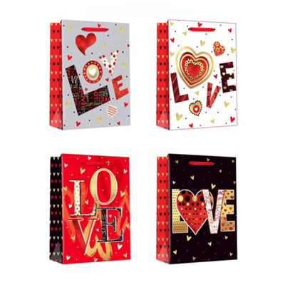 12Pcs Valentines Day Gift Bags Large Drawstring Party Favor Bags For Chocolates Candy Treats And Gifts from B&Q