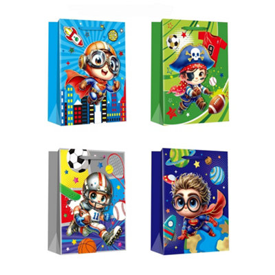 12Pcs Cartoon Gift Bags With Drawstrings Medium Candy Pouches Party Favor Bags For Kids Birthday And Events from B&Q