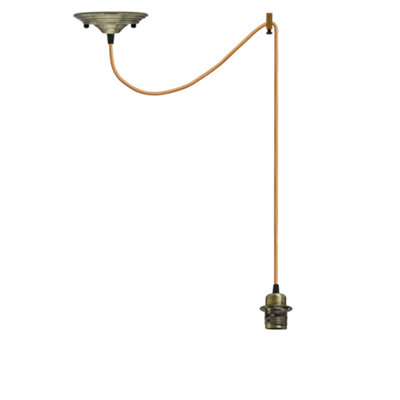 Vintage Green Bass E27 Suspension Light Fitting 195Cm Adjustable Cable Retro Pendant For Kitchen Bar Cafe Home Decor from B&Q
