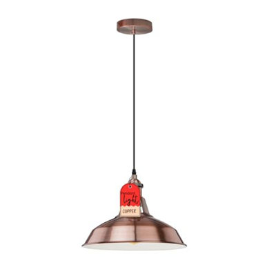  - Ledsone Ceiling Pendant Light E27 Copper Metal Shade 30Cm Adjustable Hanging Lamp For Home & Restaurant