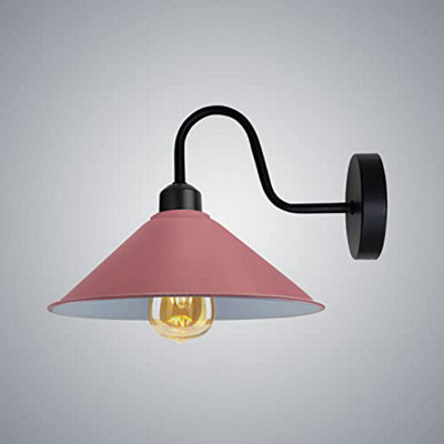 Ledsone Rustic Vintage Swan Neck Wall Sconce E27 With 22Cm Metal Cone Shade from B&Q