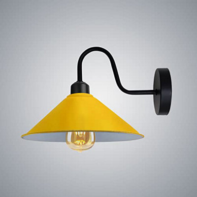Rustic Ledsone Swan Neck Wall Sconce E27 With 22Cm Metal Cone Shade from B&Q