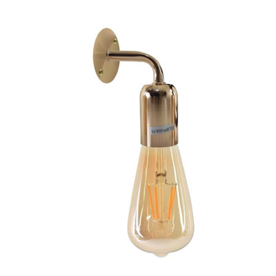 Ledsone Vintage French Gold Wall Light E27 Industrial Fixture For Bar Restaurant Hallway With Bulb from B&Q