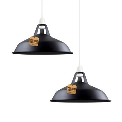 Ledsone Vintagependant Lights Metal Lamp Shades In A Retro Style Antique Shades For Ceiling Lights Lampshades Black2Pack from B&Q
