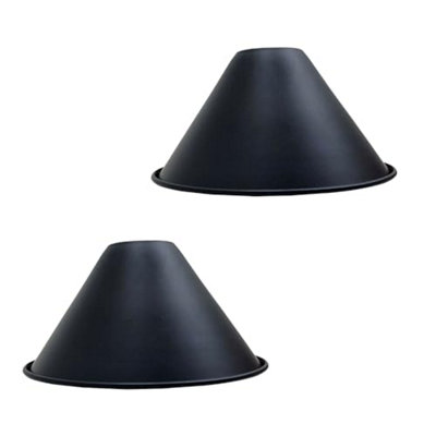 Ledsone Pack Of 2 Black Cone Pendant Light Shade Easy Fit 18Cm Ceiling Lampshade For Bedroom Kitchen Dining Room Restaurant from B&Q