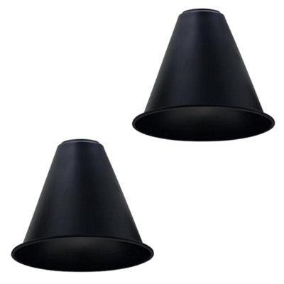 Ledsone Pack Of 2 Black Cone Pendant Light Shade Retro Easy Fit 18Cm Ceiling Lampshade For Bedroom Kitchen Dining Room from B&Q