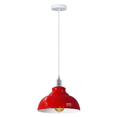 Ledsone Industrial Vintage Ceiling Hanging E27 Lamp Holder 29Cm Metal Pendant Curvy Lampshades Lights Fixtures from B&Q