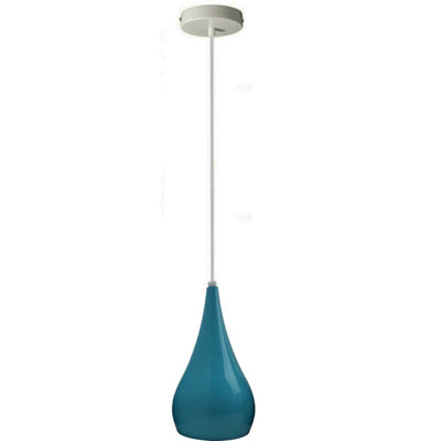 Ledsone Modern Industrial Teardrop Hanging Ceiling Light Red Pendant LampEyeball Design Light Shades E27 Lamp Neon Blue from B&Q