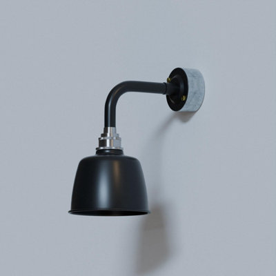 Conduit Pipe Wall Light Vintage Black Metal Shade Wall Sconce Industrial E27 Base Wall Lighting Fixtures from B&Q