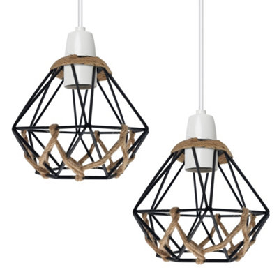 2 Pack Lamp Shade For Ceiling Easy Fit Pendant Lightshade Lampshade Living Room Lamp 130mm Shade Width from B&Q