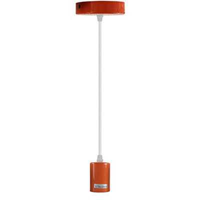  - Orange Vintage Industrial Pendant Light Adjustable E27 Ceiling Light Fitting For KitchenDining Room & Café