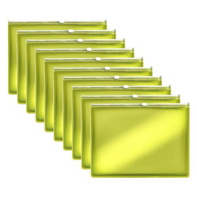  - 10 Pcs A5 Transparent Zip Wallet Clear Plastic File Bags Waterproof Document Folders For SchoolOffice