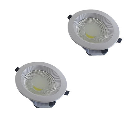  - Led Recessed Ceiling Downlights Pack Of 2 15W Cool White 6000K Slim Round Spotlights