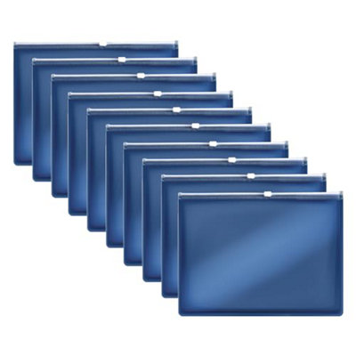  - 10 Pcs A4 Plastic Zip Wallet Transparent File Bags Document FolderStorage Zip Lock Bags Paper File Folders