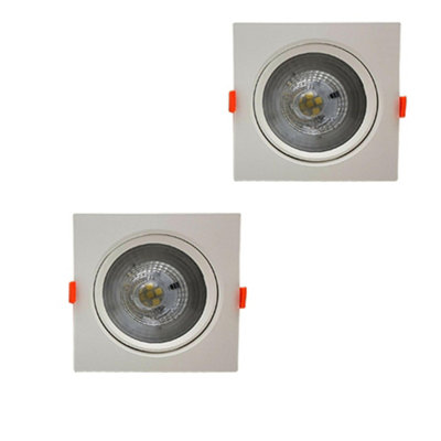 Led Recessed Ceiling Spotlights Pack Of 2 12W Cool White 6000K Adjustable Slim Downlights from B&Q