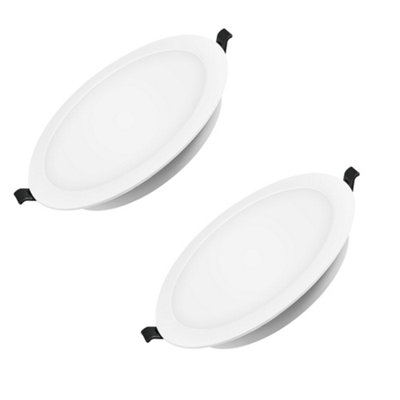 9W Led Recessed Ceiling Downlight Cool White 6000K Pack 2 from B&Q