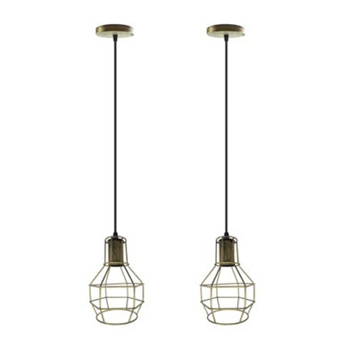  - Industrial Cage Pendant Ceiling Light,adjustable Hanging Ceiling LightsBlack Wire Lampshade For Kitchen Bedroom Bar Cafe