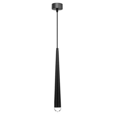  - Modern Cone Shape Ceiling Pendant Light Black Aluminium Gu10 Base Cylindrical Droplight Suspension Hanging Lamp